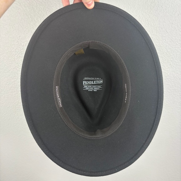 Pendleton Black 100% Wool Fedora Hat - Picture 9 of 12